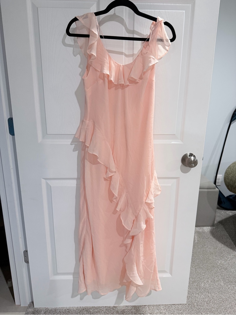 a new day Blush Pink Ruffled Maxi Dress